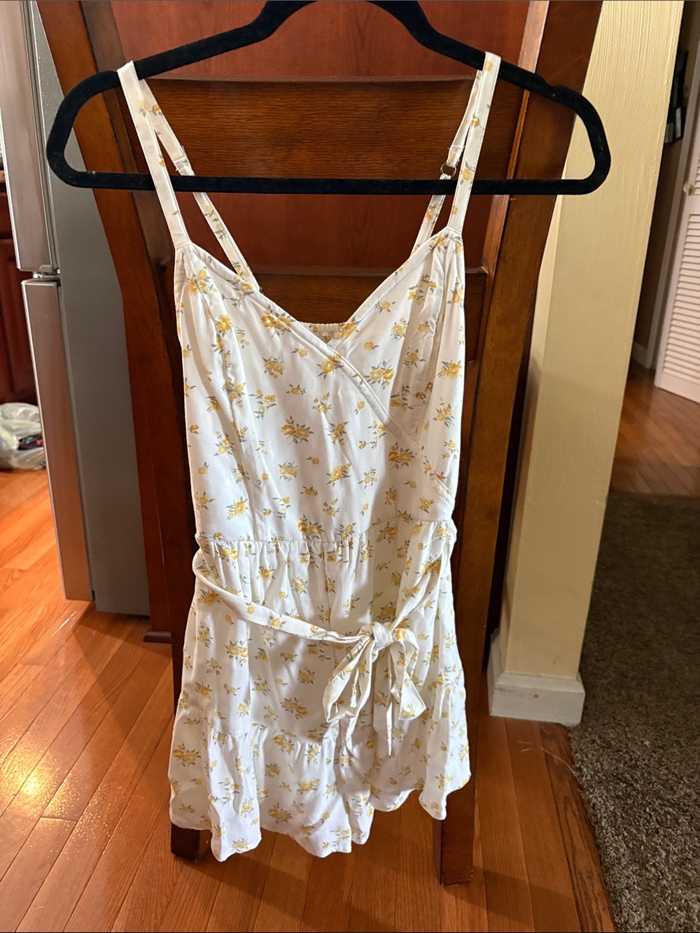 Hollister Floral Tiered Summer Romper with Tie Waist
